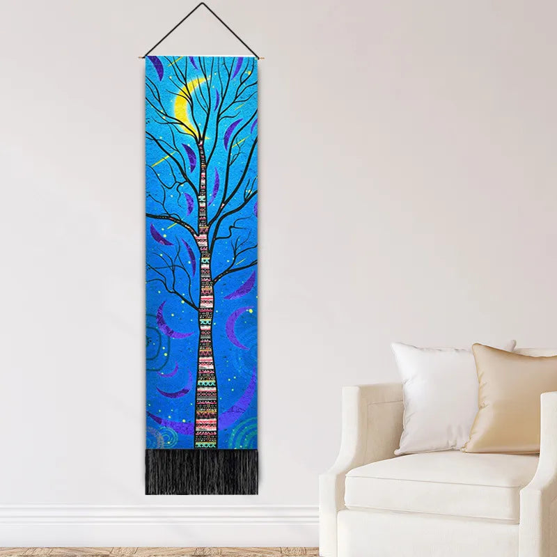 Stylish hanging wall ornament made from high-quality polyester cotton, exuding elegance with its nature-inspired landscape perfect for seasonal or everyday decor.