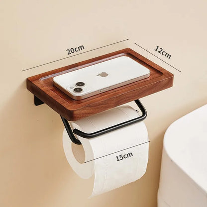 Classical Solid Color Wood Aluminium Alloy Tissue Holder