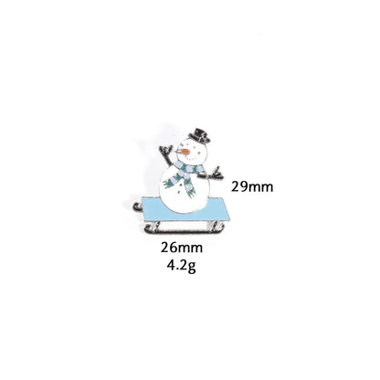 Christmas Snowman Series Metal Lapel Pin Winter Sweater Collar Pin Geometric Pattern British Vintage Style Unisex Lapel Brooch