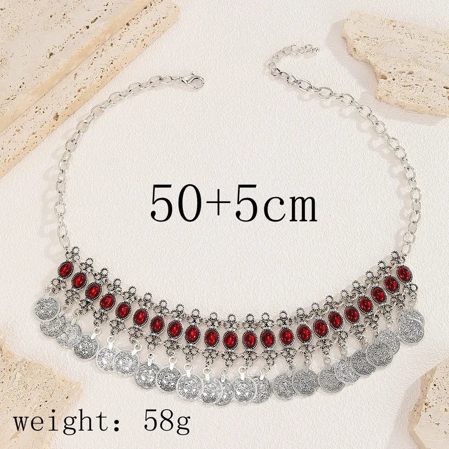 Exaggerated Bohemian Ethnic Style Headwear Necklace Two-In-One Vintage Jewelry Hairband Travel Photography Accessories For Women