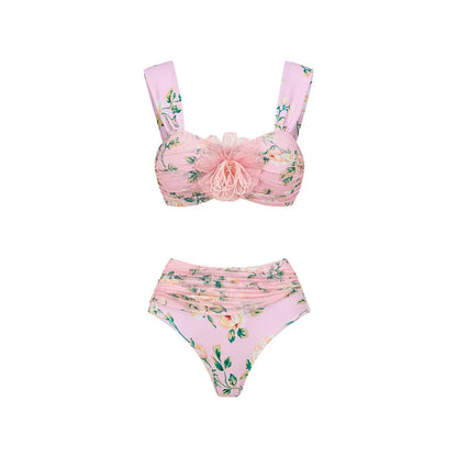 Elegant women's bikini with high waist fit for added comfort and fashionable poolside looks.