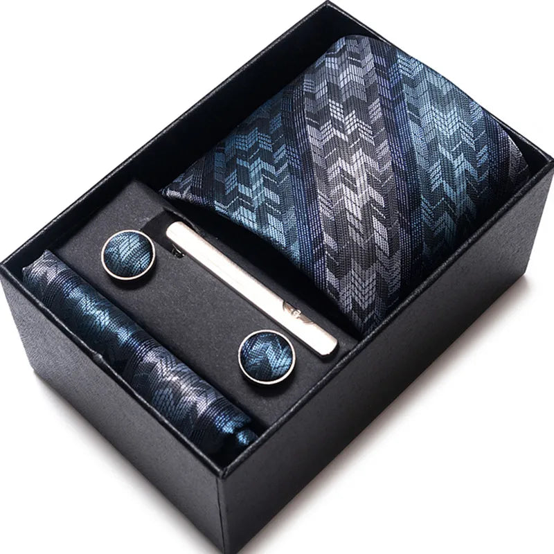 Sophisticated lavalier tie crafted from geometric patterned polyester yarn, ideal for enhancing your attire.