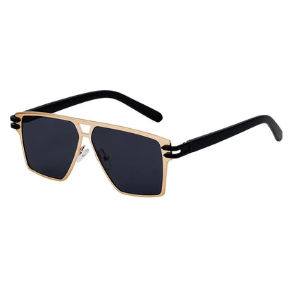 High-quality men's full-frame sunglasses in a trendy geometric design, suitable for all seasons and outdoor adventures.