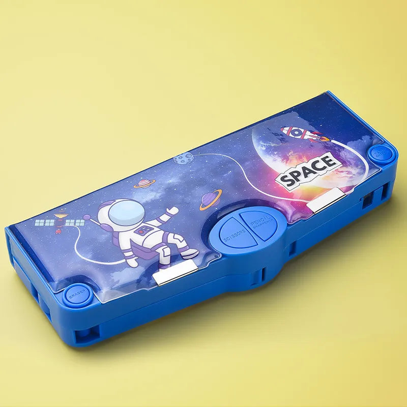 Stylishly designed large capacity pencil case in a vibrant colour, perfect for keeping school supplies organised, targeted towards discerning young learners.