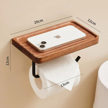 Classical Solid Color Wood Aluminium Alloy Tissue Holder