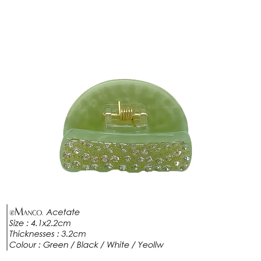 Elegant Full Diamond Acetate Hair Clip  Style Vintage Versatile Tail Hair Accessories For Women