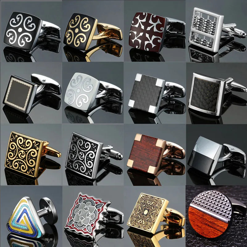 Luxury geometric copper plated men's cufflinks, perfect for business occasions, showcasing elegant design.