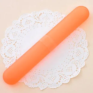 Tastefully designed wheat straw toothbrush storage case in vibrant hues, embodying sustainability and sophistication for discerning users