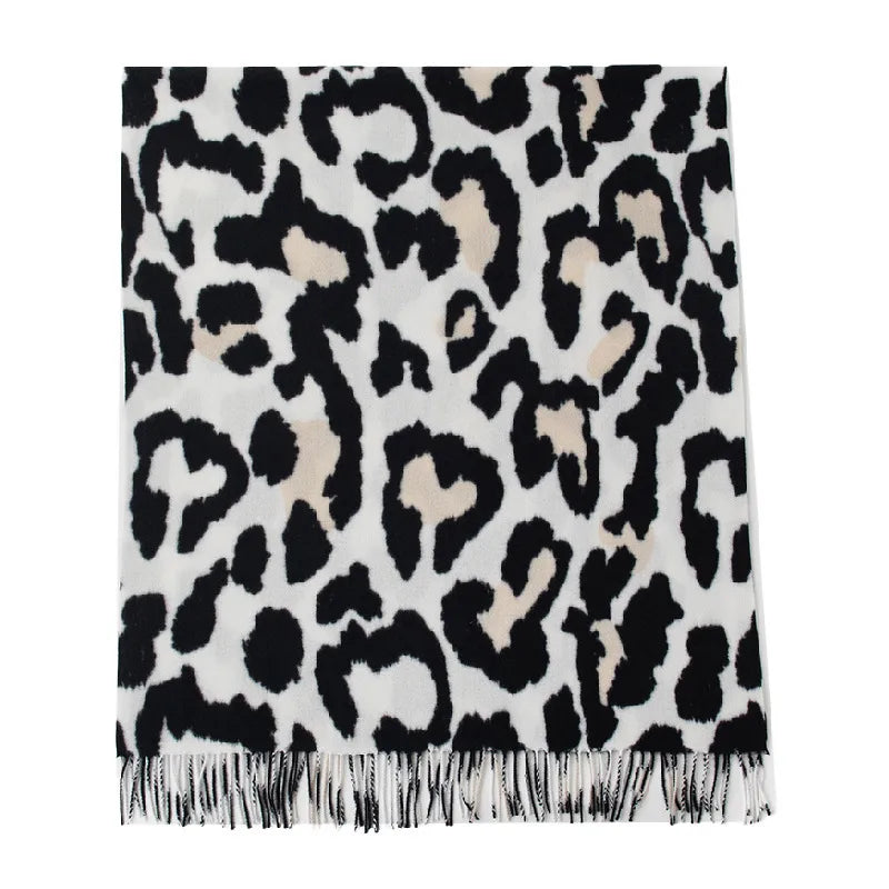 Women's Casual Zebra Leopard Polyester Tassel Scarf