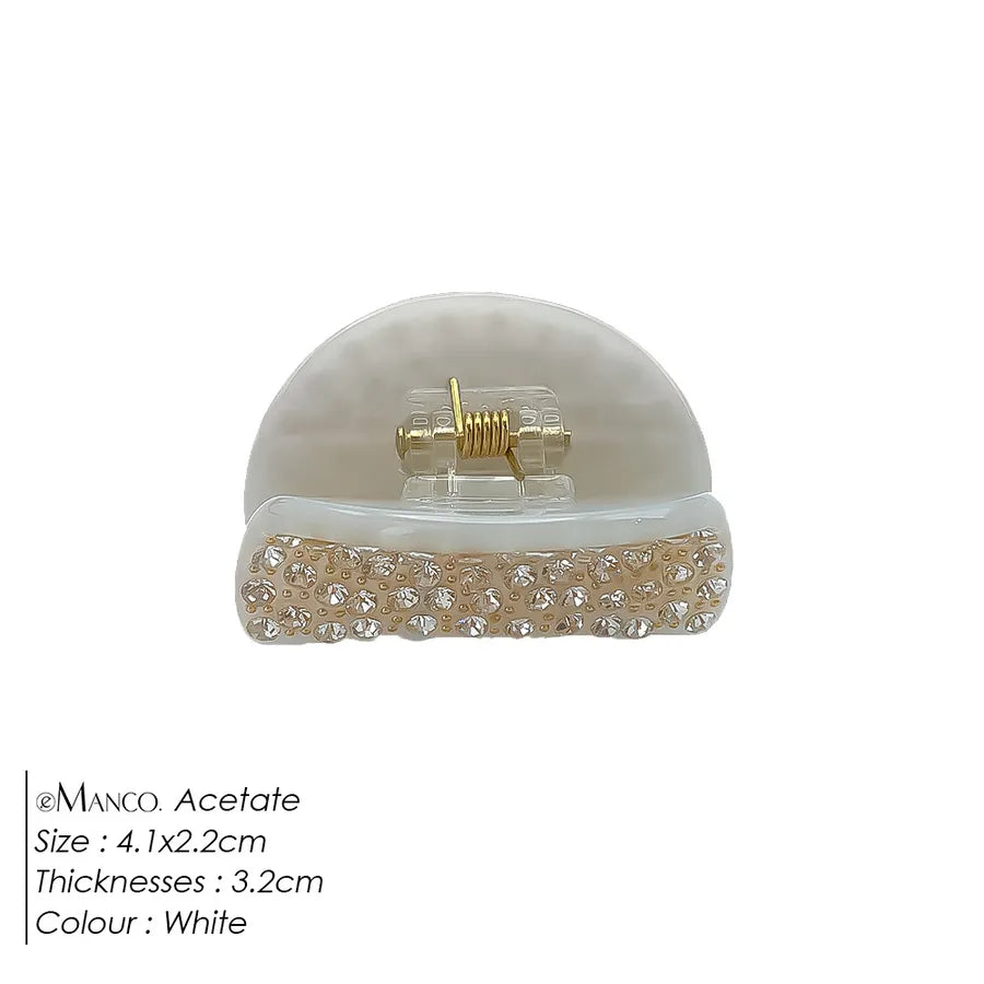 Elegant Full Diamond Acetate Hair Clip  Style Vintage Versatile Tail Hair Accessories For Women