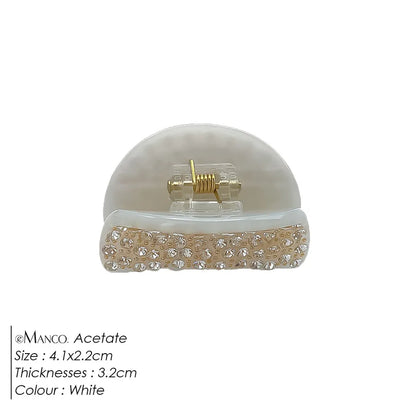 Elegant Full Diamond Acetate Hair Clip  Style Vintage Versatile Tail Hair Accessories For Women