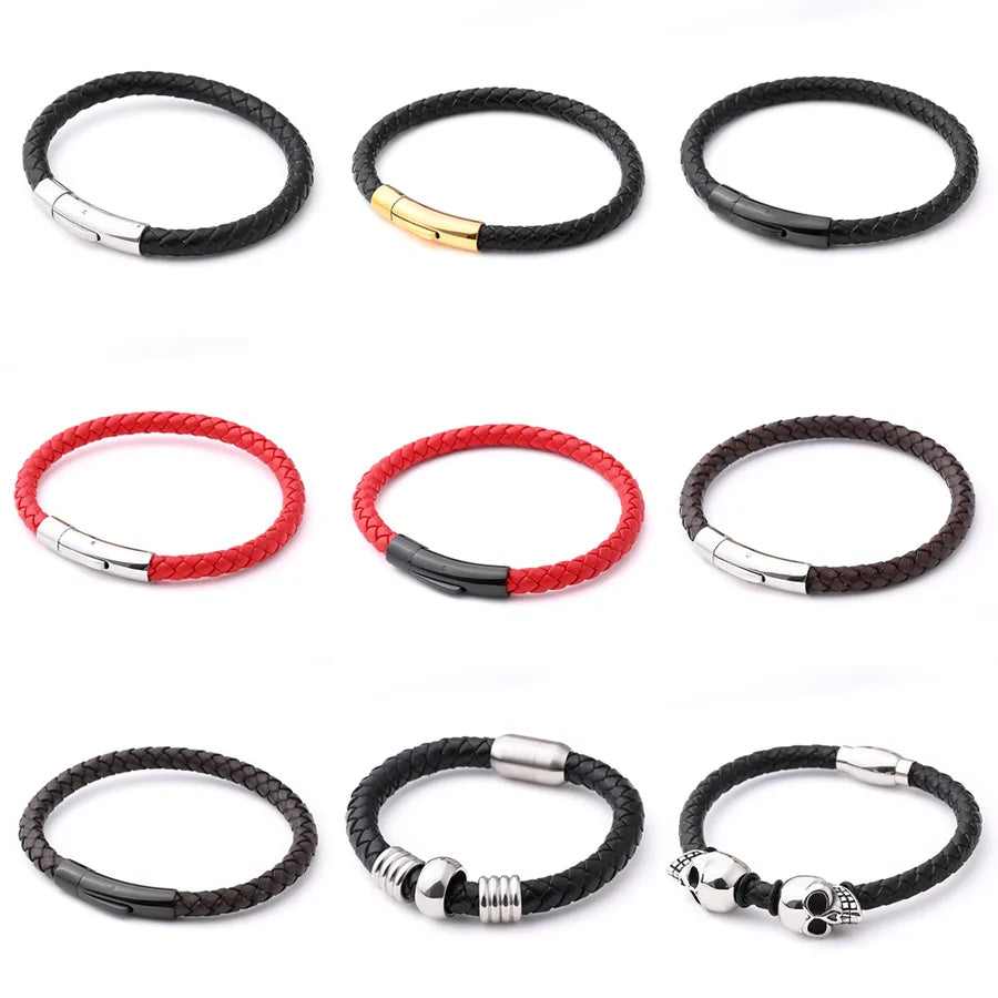 Luxurious Men's Casual Skull Wristband featuring 18K gold plating and high-quality stainless steel, designed for a stylish Halloween look.