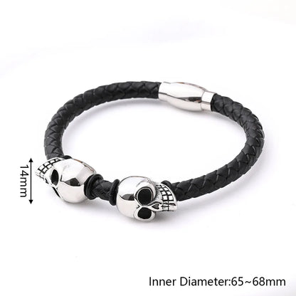 Capture of the luxurious Men's Casual Skull Wristband displaying its unique skull motif and high-quality materials, perfect for trendy men.