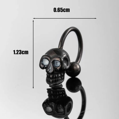 1 Piece Hip-Hop Vintage Style Punk Skull 316 Stainless Steel  Ear Studs
