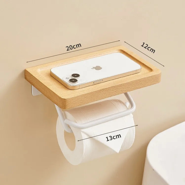 Classical Solid Color Wood Aluminium Alloy Tissue Holder