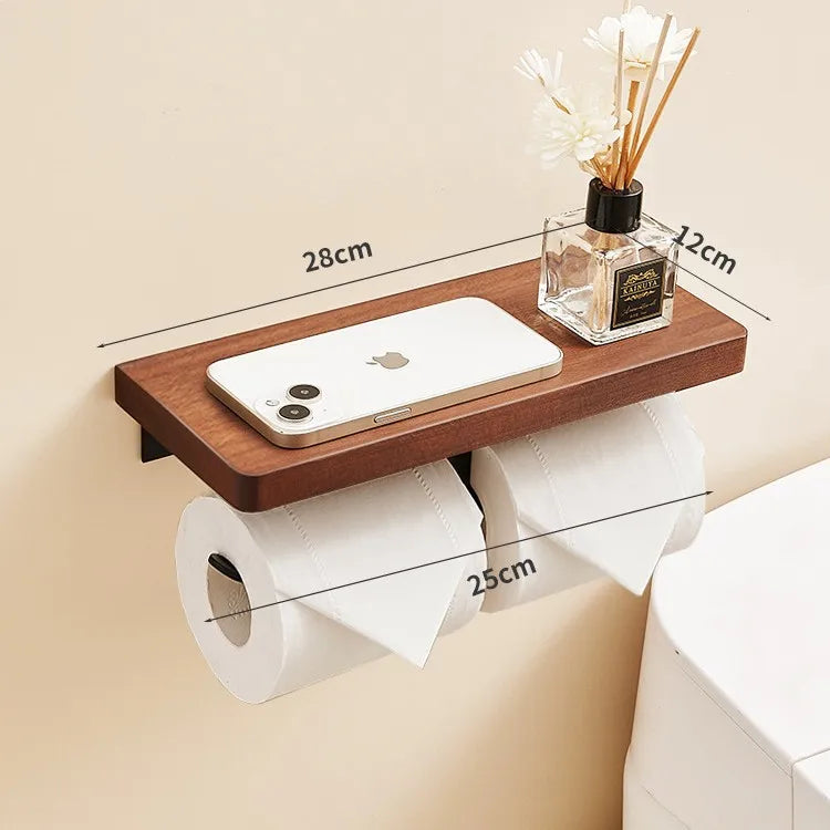 Classical Solid Color Wood Aluminium Alloy Tissue Holder