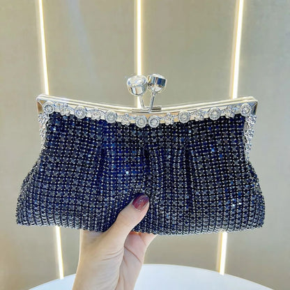 Fashionable retro polyester dinner handbag for women, square shape with crossbody strap, exuding elegance and luxury.