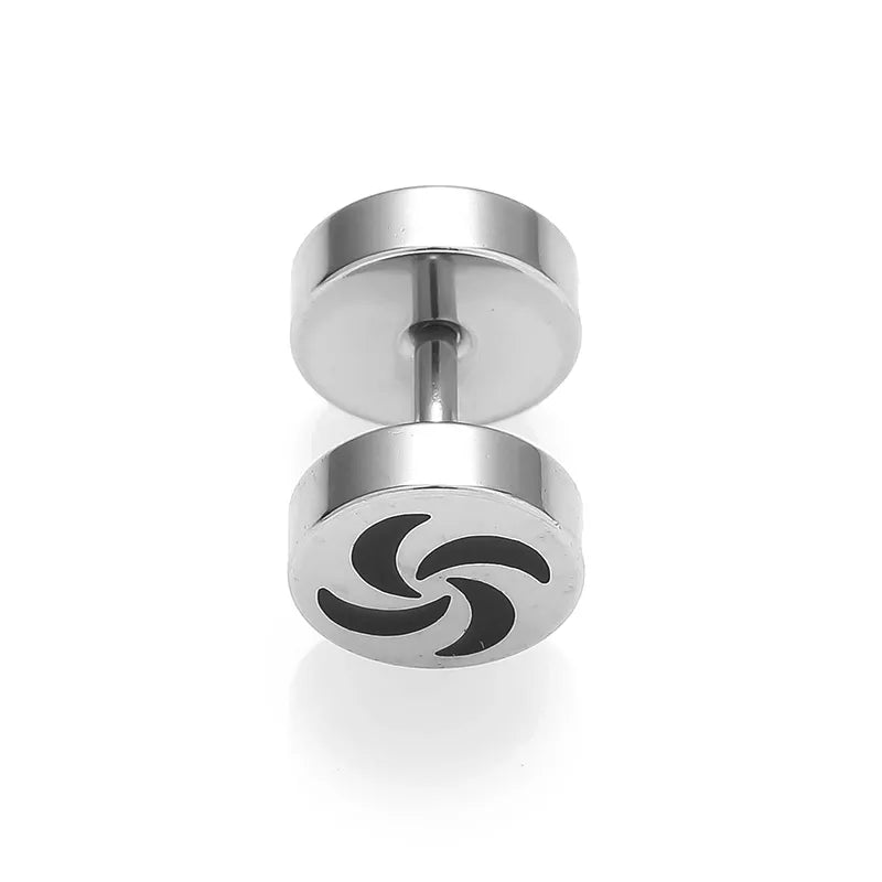 1 Piece Halloween Nordic Style Gothic Hip-Hop Smile Face Star Skull Polishing 316L Stainless Steel  Ear Studs