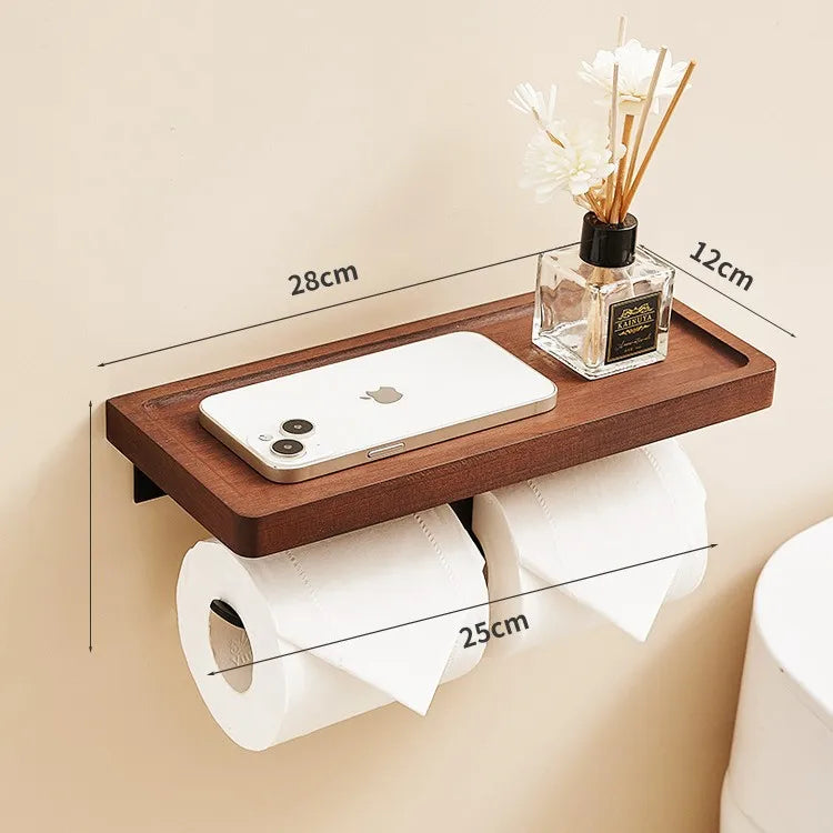 Classical Solid Color Wood Aluminium Alloy Tissue Holder