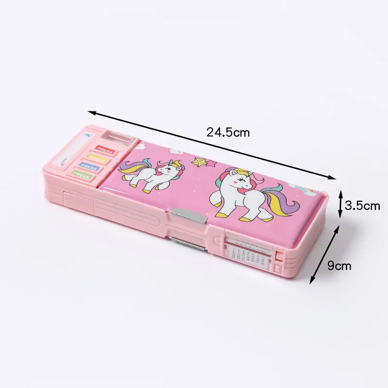 Chic preppy style cartoon pencil case, expertly designed to cater to primary school students' needs with elegance.