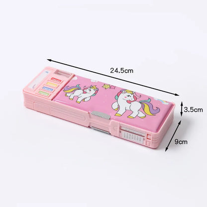 Chic preppy style cartoon pencil case, expertly designed to cater to primary school students' needs with elegance.