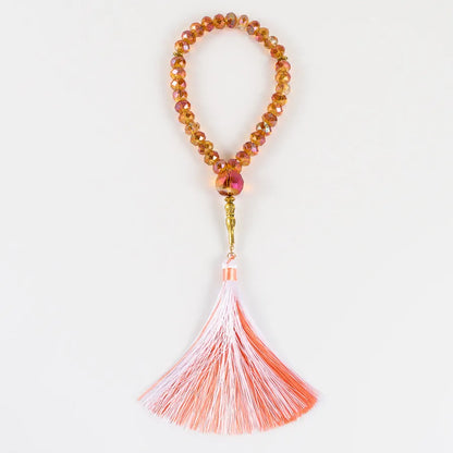 Elegant classical women's rosary bracelet crafted from alloy and glass, adorned with a tassel, ideal for gifting and special celebrations.