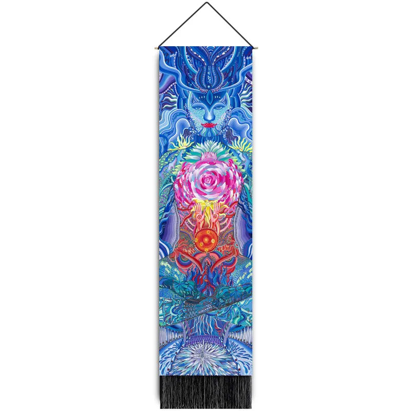 Stylish black and white tapestry featuring a classic landscape design, perfect for luxurious wall decoration in modern homes.