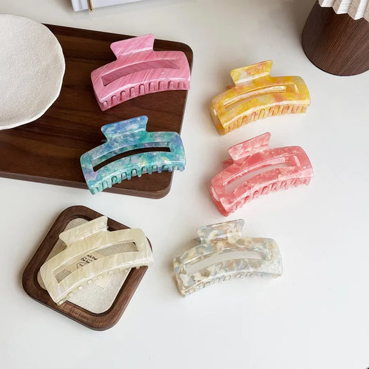 Large Size Hollow Arc Shaped Hair Claw Clip Design Sense Vinegar Acetate Universal Hair Accessories For Women Simple Style