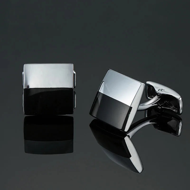 Luxury men's cufflinks in geometric design, crafted from copper plating for a refined business look.