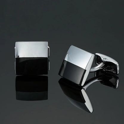 Luxury men's cufflinks in geometric design, crafted from copper plating for a refined business look.