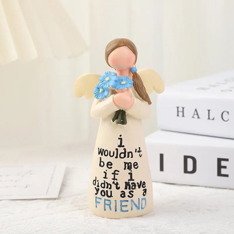 Stunning Synthetic Resin Angel Ornament, ideal for refined indoor decor, highlighting pastoral style and graceful elegance.