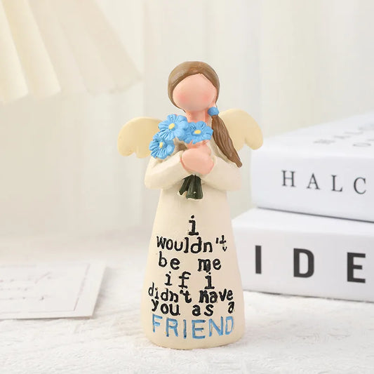 Stunning Synthetic Resin Angel Ornament, ideal for refined indoor decor, highlighting pastoral style and graceful elegance.