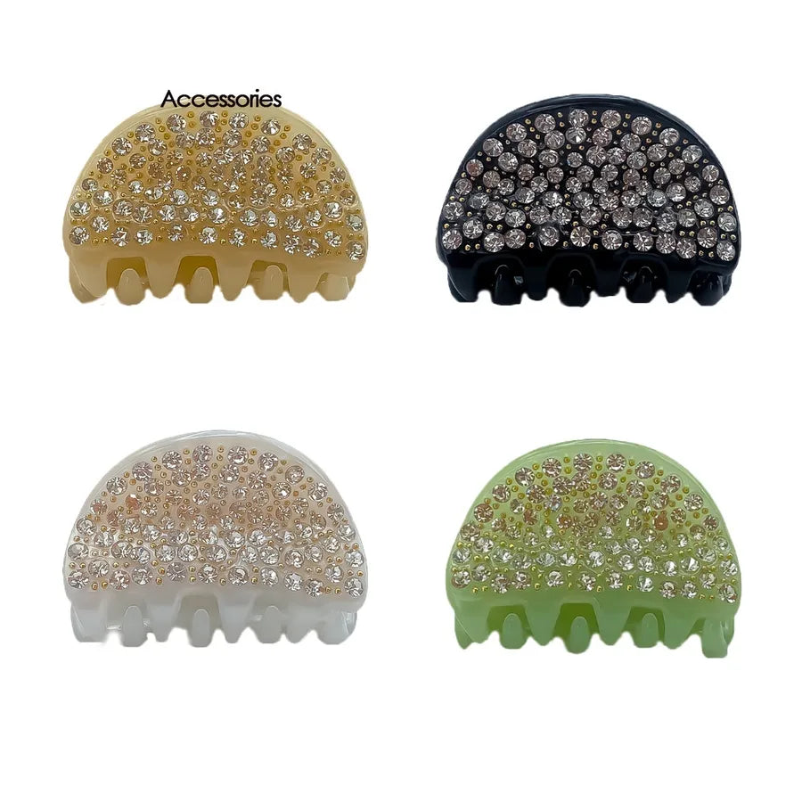 Elegant Full Diamond Acetate Hair Clip  Style Vintage Versatile Tail Hair Accessories For Women