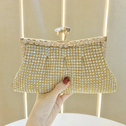 Elegant square shape luxury women's clutch bag made from retro polyester, perfect for dinners with crossbody strap.