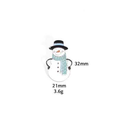 Christmas Snowman Series Metal Lapel Pin Winter Sweater Collar Pin Geometric Pattern British Vintage Style Unisex Lapel Brooch