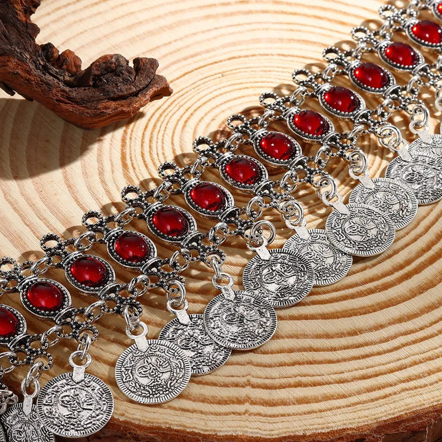 Exaggerated Bohemian Ethnic Style Headwear Necklace Two-In-One Vintage Jewelry Hairband Travel Photography Accessories For Women