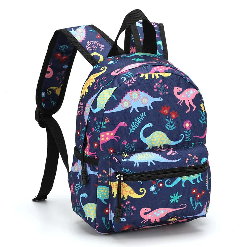 Stylish and functional medium size kids backpack in delightful animal patterns, designed for everyday use and constructed with waterproof Oxford fabric.