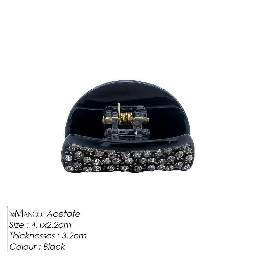 Elegant Full Diamond Acetate Hair Clip  Style Vintage Versatile Tail Hair Accessories For Women