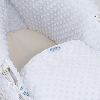 Pod White Dimple Moses Basket Bedding Set