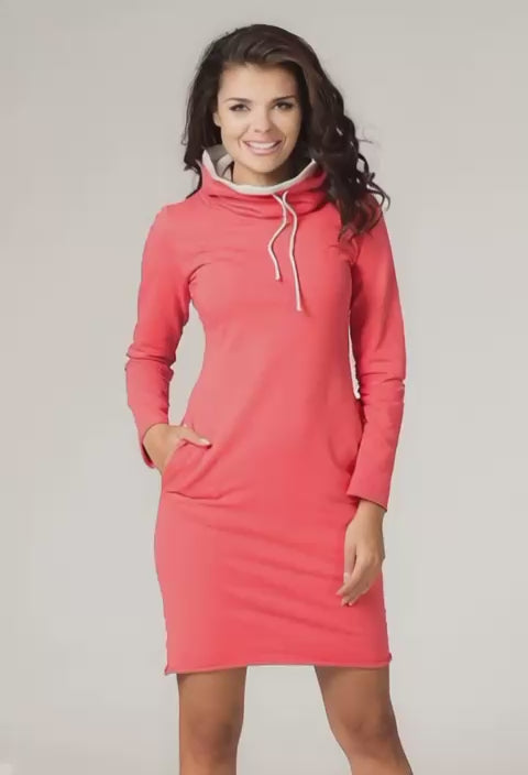 Tessita Sporty Daydress with Pockets, Turtleneck & Customizable Length - Comfort in Colourful Knits