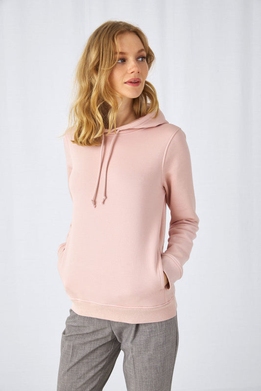 Luxurious Women's Organic Essential Hoodie crafted from 80% OCS Certified Organic Cotton, showcasing eco-friendliness and elegance, available in an array of vibrant and neutral colours, by Earth Wardrobe.