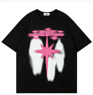 Starglow Men's Celestial Printed Tee by Dazzling Dreams Studio, featuring glow-in-the-dark fabric for luxury comfort and stellar style.