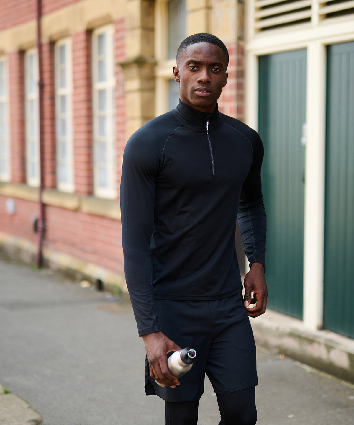 Close-up view of the luxurious textures and details in the Regatta Professional Core Stretch Half-Zip Mid-Layer, emphasizing its recycled polyester and elastane blend for unparalleled flexibility.