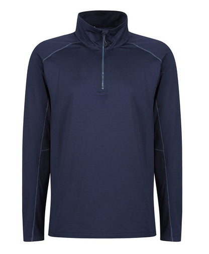 Luxurious Regatta Professional Core Stretch Half-Zip Mid-Layer in quick-drying recycled polyester, showcasing a streamlined design and comfortable fit for active lifestyles.