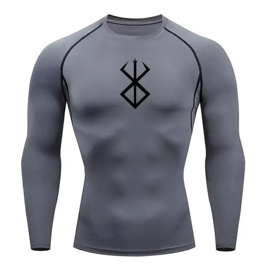 Stylish Berserk Long Sleeve Compression Tee showcasing a fashionable design, perfect for both performance and casual wear.