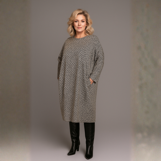 Grey Diamond Thick Pocket Dress