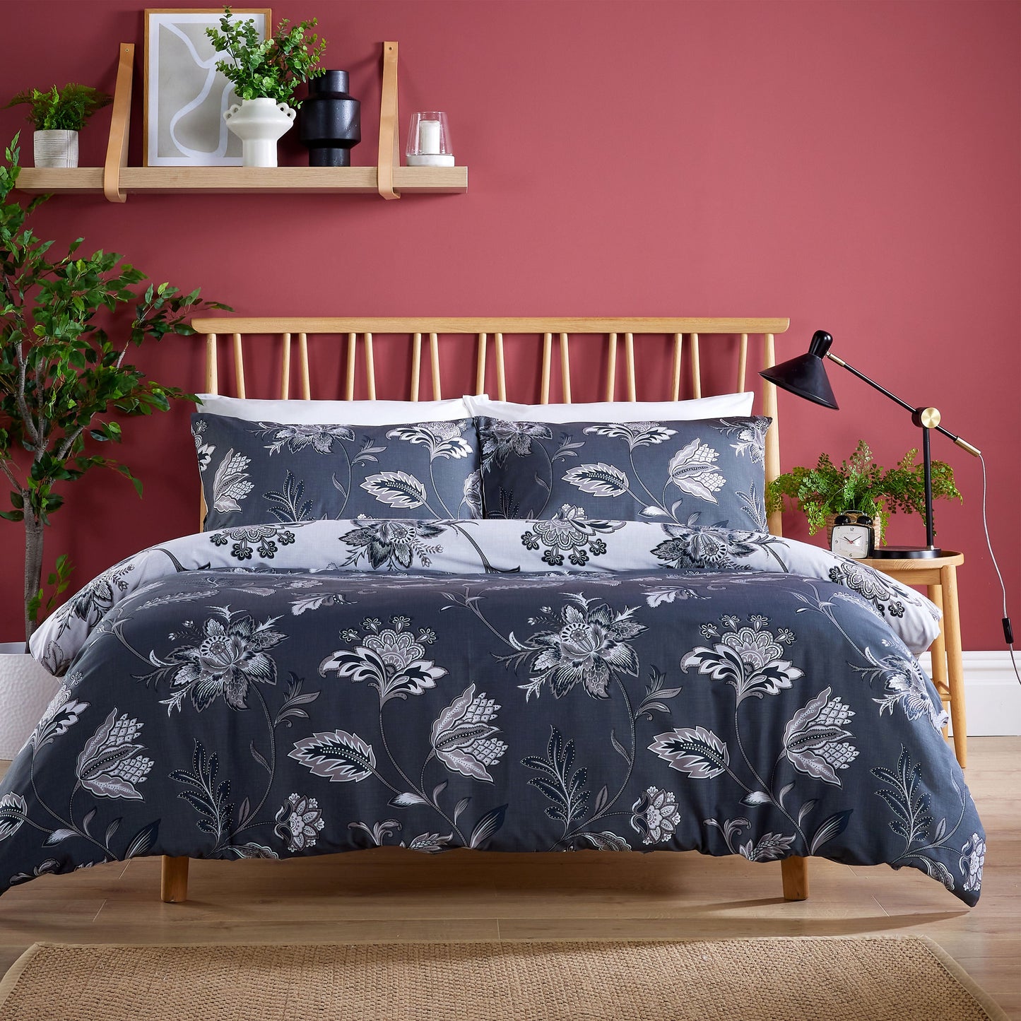 Versatile colour options of the reversible Shimla Duvet Cover Set, seamlessly fitting various interior styles.