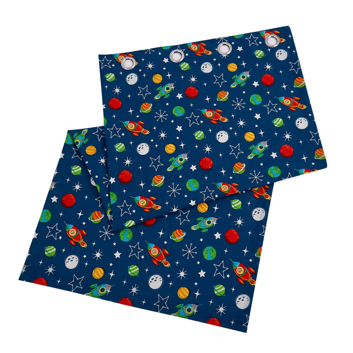 Luxury Space Explorer Kids Duvet Cover Set featuring vibrant celestial designs, crafted from premium cotton blend, ideal for stylish children's bedrooms.