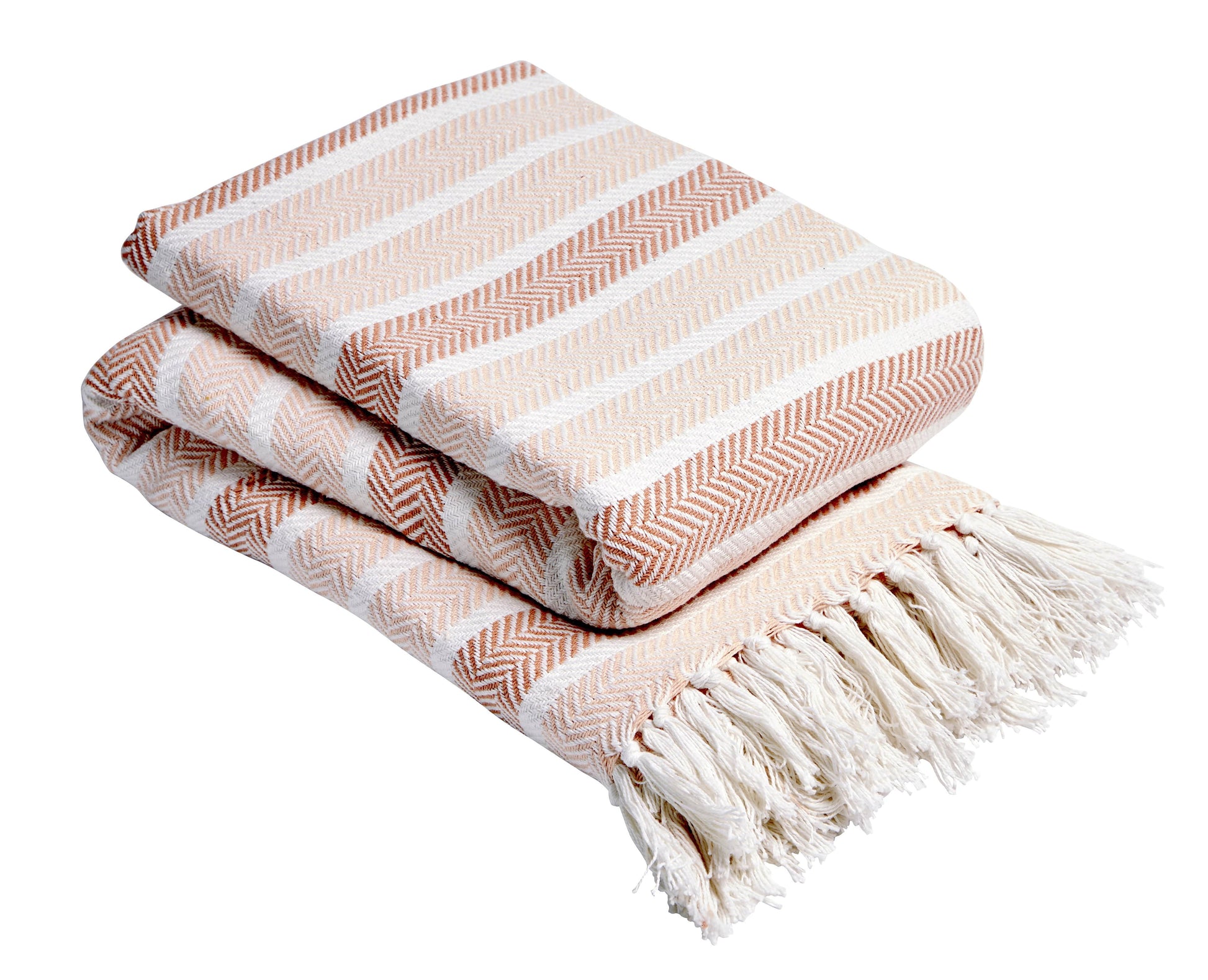 Luxurious handwoven Zara Pure Cotton Throw Blanket by OLIVIA ROCCO, showcasing intricate craftsmanship with elegant tassels in calming colours, perfect for enhancing any living space.