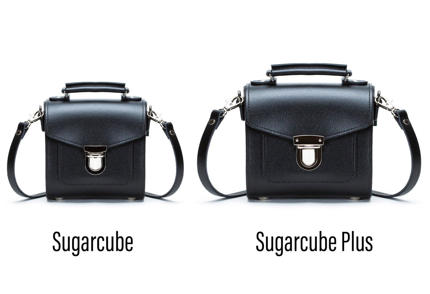 Diverse strap options of the Handmade Zebra Leather Sugarcube Handbag, featuring adjustable and detachable straps for versatile styling across occasions.